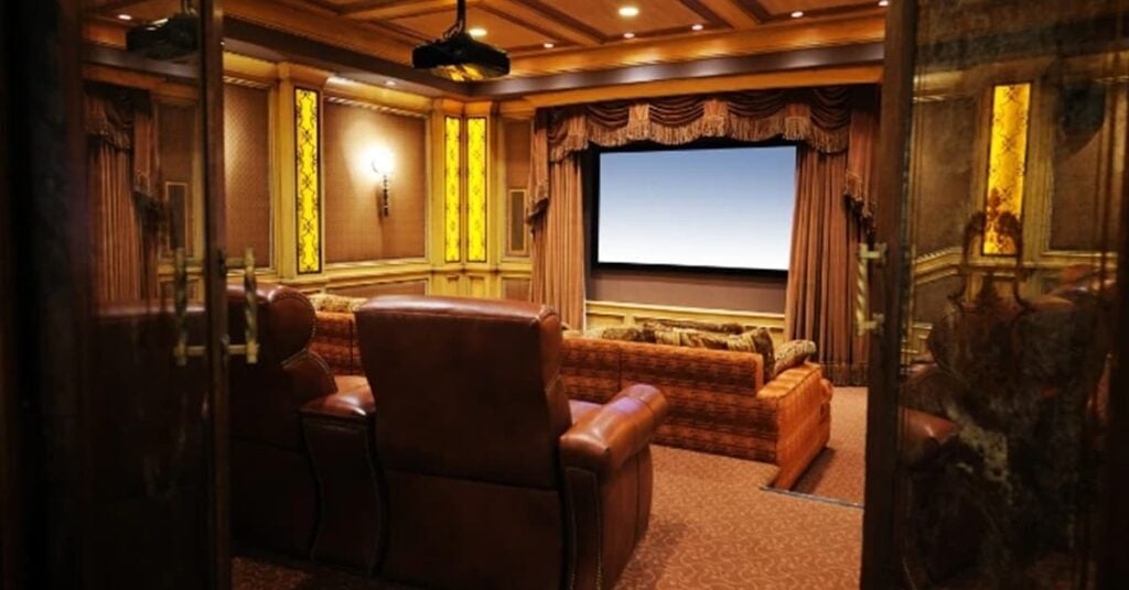 Fancy home theater with projector